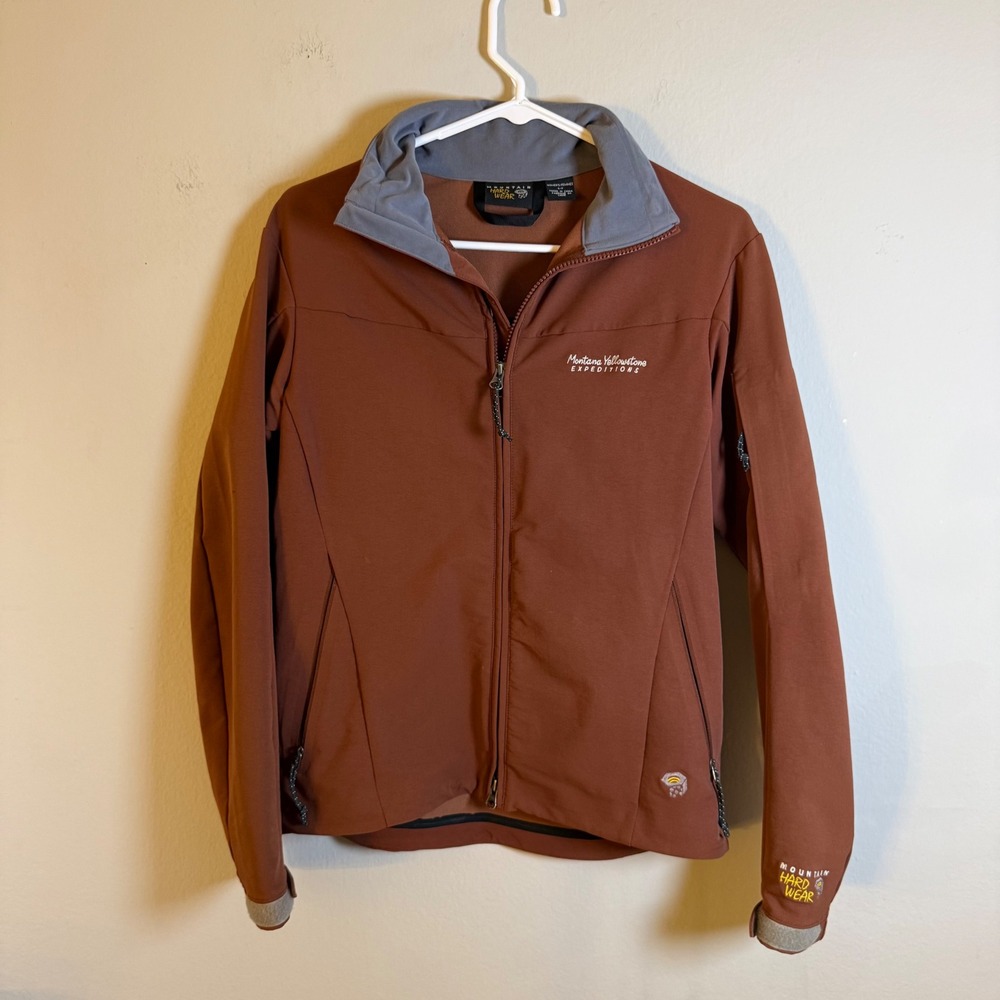 Mountain Hardwear Womens Small‎ Rust Brown Softshell Jacket Montana Yellowstone